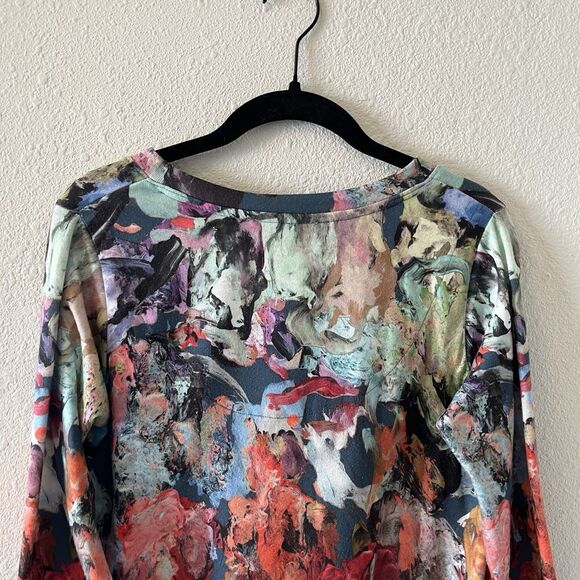 Soft Surroundings Women's Top Size Petite Small Impasto Tunic Top Abstract Artsy - Picture 11 of 16